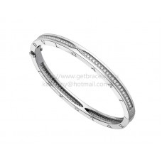 Гривна Bvlgari B.zero1 от бяло злато с диаманти Pave
