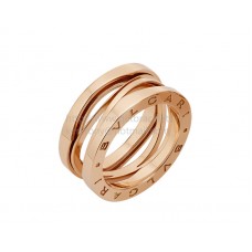 Пръстен Bvlgari B.zero1 Legend с геометрични 3 ленти в розово злато