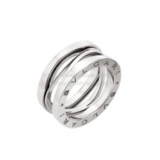 Пръстен Bvlgari B.zero1 Legend с геометрични 3 ленти от бяло злато