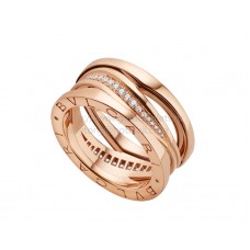Пръстен Bvlgari B.zero1 Legend от розово злато с диаманти Pave