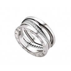 Пръстен Bvlgari B.zero1 Legend от бяло злато с диаманти Pave