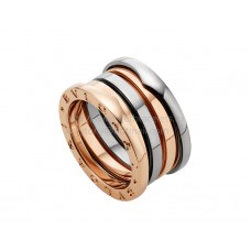 Пръстен Bvlgari B.zero1 Labyrinth от розово и бяло злато