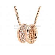 Диамантена висулка Bvlgari B.zero1 Pave с верижка от розово злато