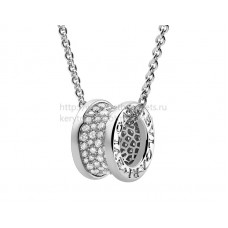 Диамантена висулка Bvlgari B.zero1 Pave с верижка от бяло злато
