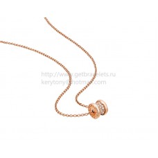 Колие Bvlgari B.zero1 от розово злато с диаманти Pave
