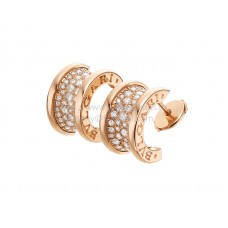 Обеци Bvlgari B.zero1 от розово злато с диаманти Pave