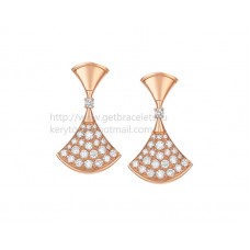 Обеци Bvlgari DIVAS Dream от розово злато с диаманти Pave