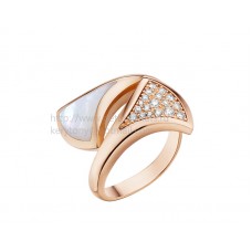 Пръстен Bvlgari DIVAS Dream от розово злато с перлени и диаманти Pave