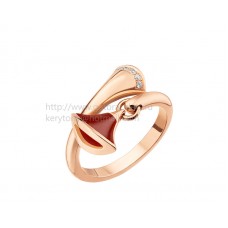 Пръстен Bvlgari DIVAS Dream от розово злато с карнеол и диаманти Pave