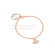Гривна Bvlgari DIVAS Dream от розово злато с ажурна висяща висулка от розово злато, инкрустирана с диаманти Pave