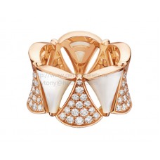 Пръстен Bvlgari Divas Dream от розово злато с перлени и диаманти Pave