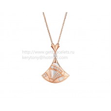 Колие Bvlgari Divas Dream Sculpting от розово злато с перлени и диаманти Pave
