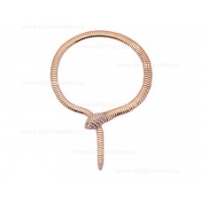 Колие Bvlgari Serpenti Tubogas от 18-каратово розово злато с диаманти с пълно покритие на главата и опашката