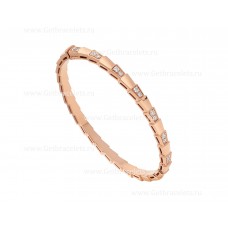 Гривна Bvlgari Serpenti Viper от 18-каратово розово злато с диаманти Demi-Pave