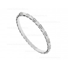 Гривна Bvlgari Serpenti Viper от 18-каратово бяло злато с диаманти Demi-Pave