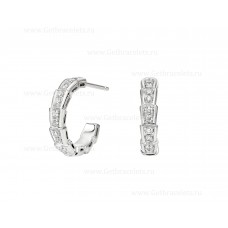 Обеци Bvlgari Serpenti Viper от 18K бяло злато с диаманти Pave