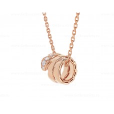 Колие с висулка Bvlgari Serpenti Viper от 18-каратово розово злато с диаманти Demi-pave