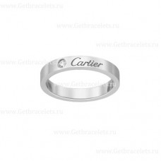 Сватбена халка Cartier C de Cartier с диаманти от бяло злато