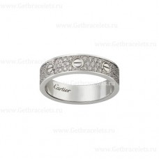 Сватбена халка Cartier Love с диамантено покритие от бяло злато