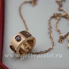 Колие Cartier с розово злато и цветни диаманти