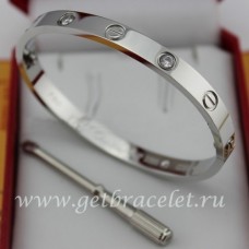 Гривна Cartier Love от бяло злато за мъже и жени с 4 диаманта Гривна Cartier Love от бяло злато за мъже и жени с 4 диаманта
