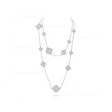 Дълго колие Van Cleef Arpels Perlee Magic Alhambra 16 мотива с диаманти