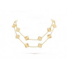 Дълго колие Van Cleef Arpels Alhambra 20 мотива, жълто злато, диаманти