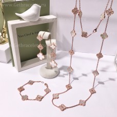 Комплект перли Van Cleef Arpels Alhambra с диаманти Комплект перли Van Cleef Arpels Alhambra с диаманти