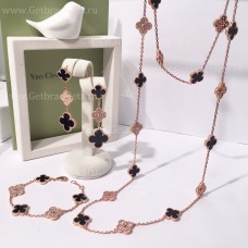 Комплект с диаманти и оникс от Van Cleef Arpels Alhambra Комплект с диаманти и оникс от Van Cleef Arpels Alhambra