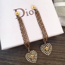 Обеци Retro Dior La Petite Tribale Heart Motif Paved Diamonds Link Tassel Damski Mesing, ценова листа