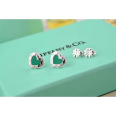 Обеци Tiffany Love Heart със синьо
