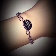 Връщане към гривна Tiffany с дебела верижка и овална етикетка, подарък за жени от стерлингово сребро