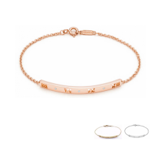 Гривна Tiffany Atlas Piered Bar с кристали, розово злато, най-нова