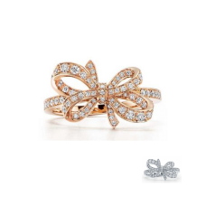 Пръстен с панделка Tiffany от стерлингово сребро с диаманти