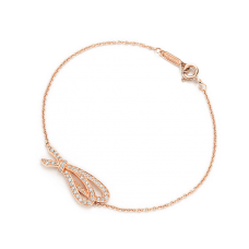 Гривна Tiffany с панделка от розово злато и диаманти за жени, Великобритания