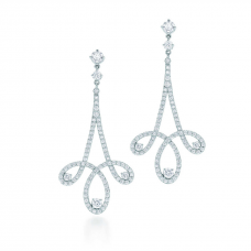 Обеци Tiffany Enchant Scroll с диаманти, сребро 925, романтични