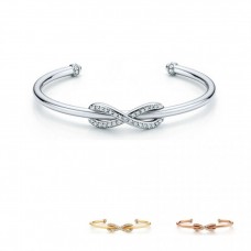 Дамска гривна Tiffany Infinity Cuff, изработена от сребро 925, с безкрайни скъпоценни камъни и символ на любовта