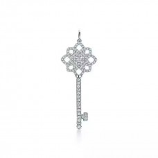 Колие с плетен ключ Tiffany Keys, диаманти, дамски бижута, подарък за рожден ден