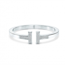 Сребърна гривна Tiffany T Square с диаманти