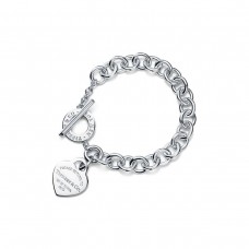 Гривна Tiffany Return To York Heart с дебели връзки, сребърна/жълто злато/розово злато, HK