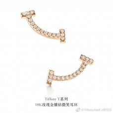 Обеци Tiffany T Smile, кристали, сребро, розово/жълто, злато, знаменитости, разпродажба във Великобритания