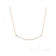 Колие с висулка Tiffany T Smile от розово злато и сребро