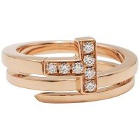 Уникален модел Tiffany Tiffany T Розово злато Квадратна превръзка с пръстени