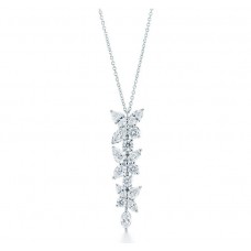 Дамско бижутерско колие Tiffany Victoria с висулка и смесени клъстери