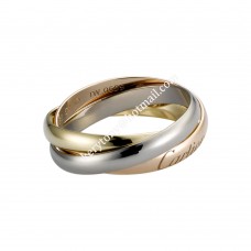Малък пръстен Trinity De Cartier от бяло злато/жълто злато/розово злато с диаманти
