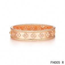 VAN CLEEF ARPELS PERLEE ГРИВНА С ДЕТЕЛИНА Розово ЗЛАТО СРЕДЕН МОДЕЛ