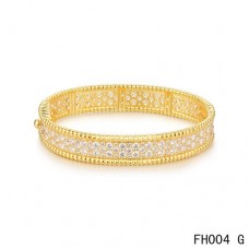 Гривна Van Cleef Arpels Perlee с диаманти, жълто злато - среден модел