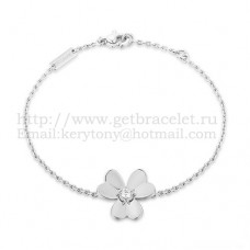 Гривна Van Cleef Arpels Flowers Frivole 1 Flowers от бяло злато с диаманти