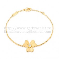 Гривна Van Cleef Arpels Flowers Frivole 1 Flowers от жълто злато с диаманти