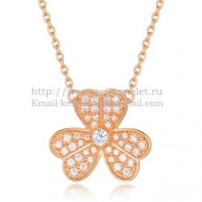 Колие Van Cleef Arpels Frivole от розово злато с диаманти Pave